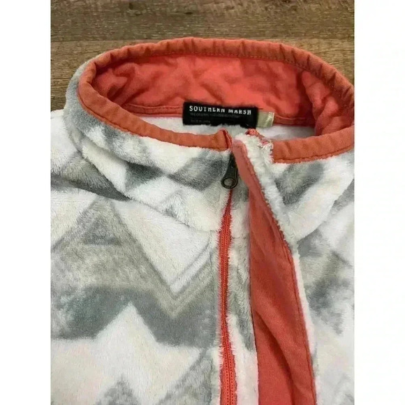 Southern Marsh North Basin Pullover Sweater 1/4 Zip Geometric Fleece Size M/L - Picture 7 of 13
